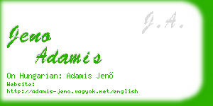 jeno adamis business card