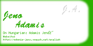 jeno adamis business card